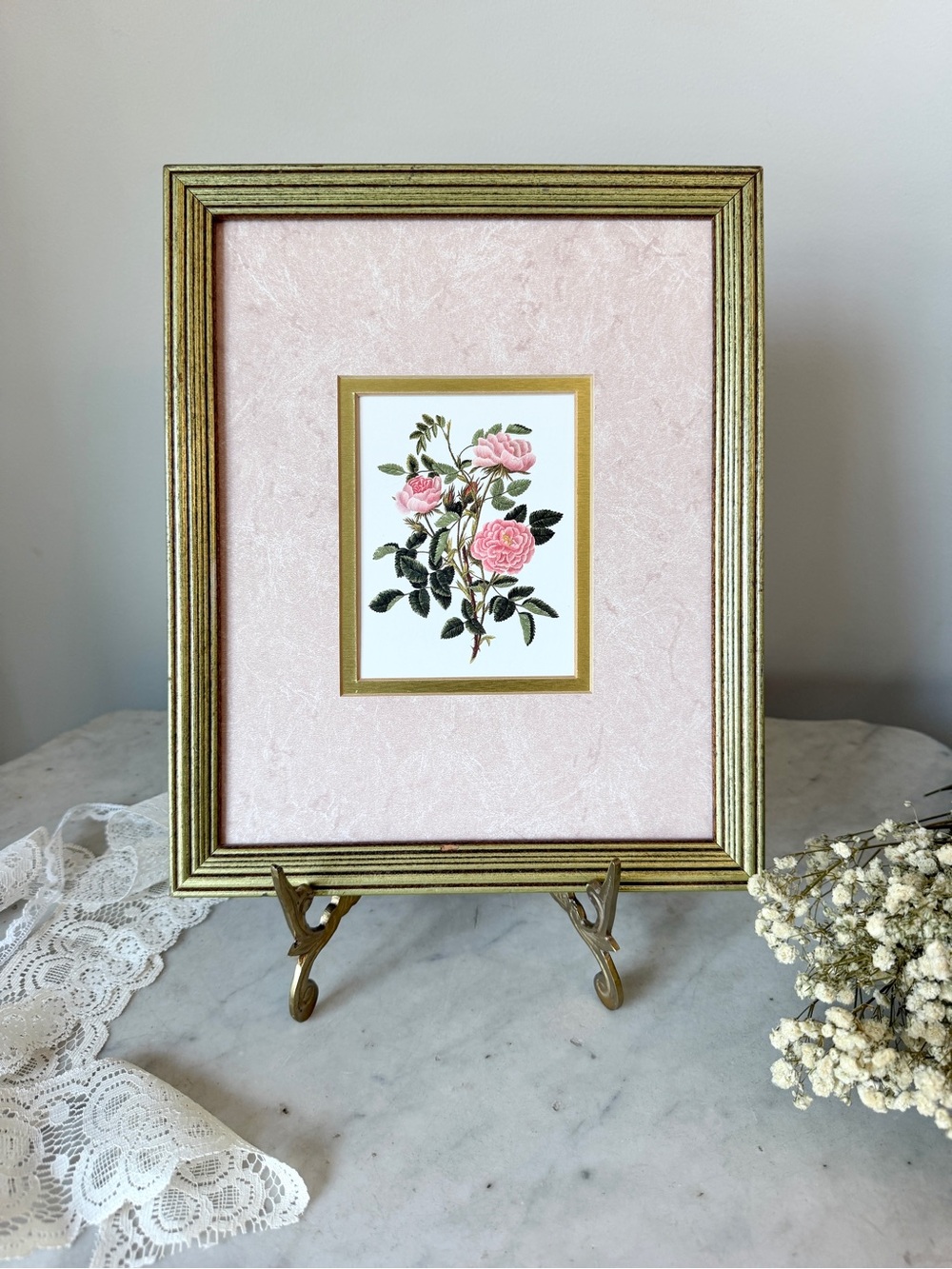 Vintage Pink Rose Print, 9x11